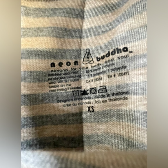 Neon Buddha Sweater with striped cowl neck size xs - Picture 7 of 7